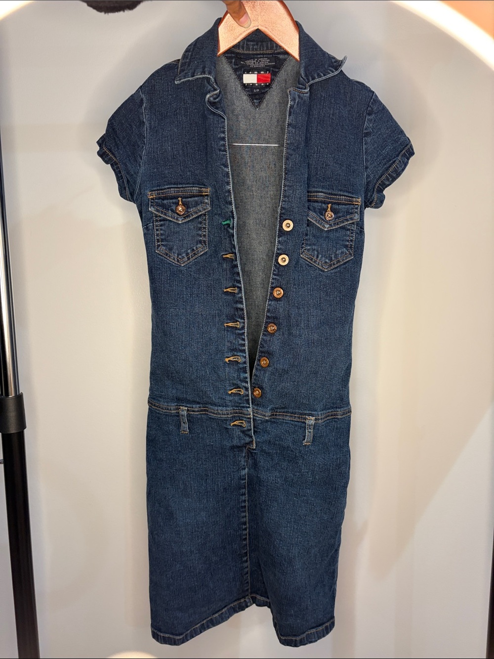 Tommy Hilfiger Dark Blue Denim Button-Front Dress